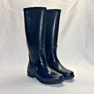 LL Bean Wellie Classic Tall Rain Muck Black Rubber Boots Sz. 7